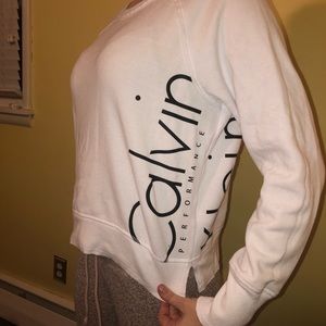 Calvin Klein white long sleeve sweatshirt